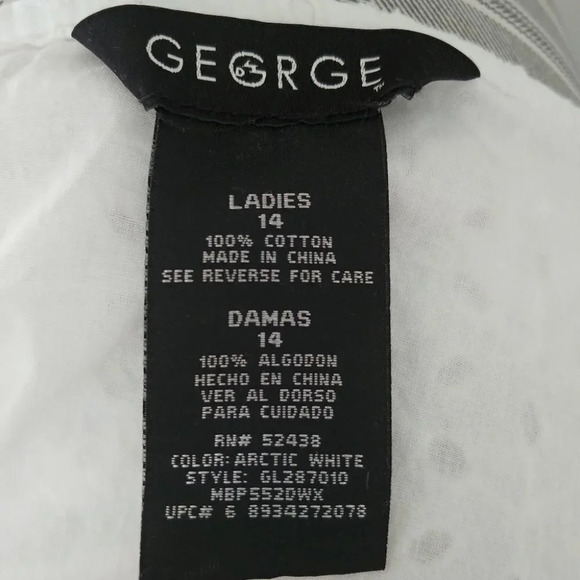 George White Eyelet A-Line Full Skirt, Lining, 14 - Picture 6 of 6